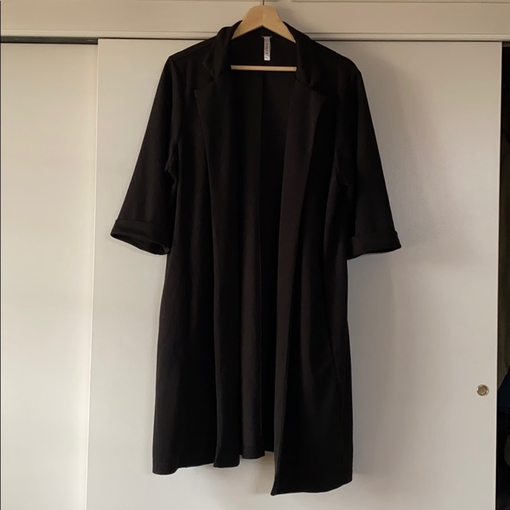 Black duster blazer